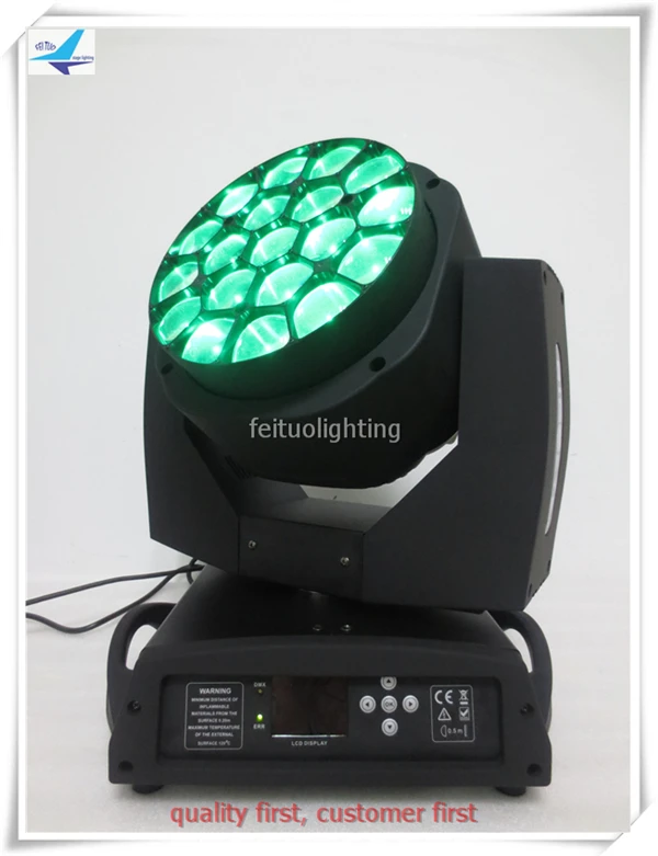 

led dj lights profesional 19*15w rgbw zoom led moving head beam bee eye light