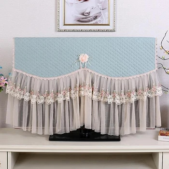 

New Lace Embroidery TV Dust Cover Wall LCD TV Dustproof Moisture Cover Cloth Full Coverage Home Decoration