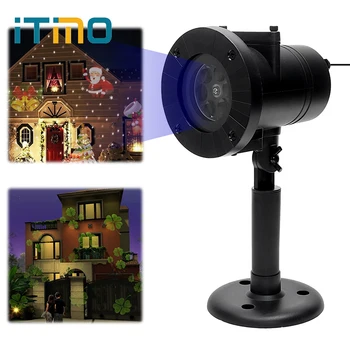 

ITimo Christmas Laser Snowflake Projector Light Holiday Decoration 12 Patterns Home Garden Snow LED Stage Lamp Outdoor Lighting