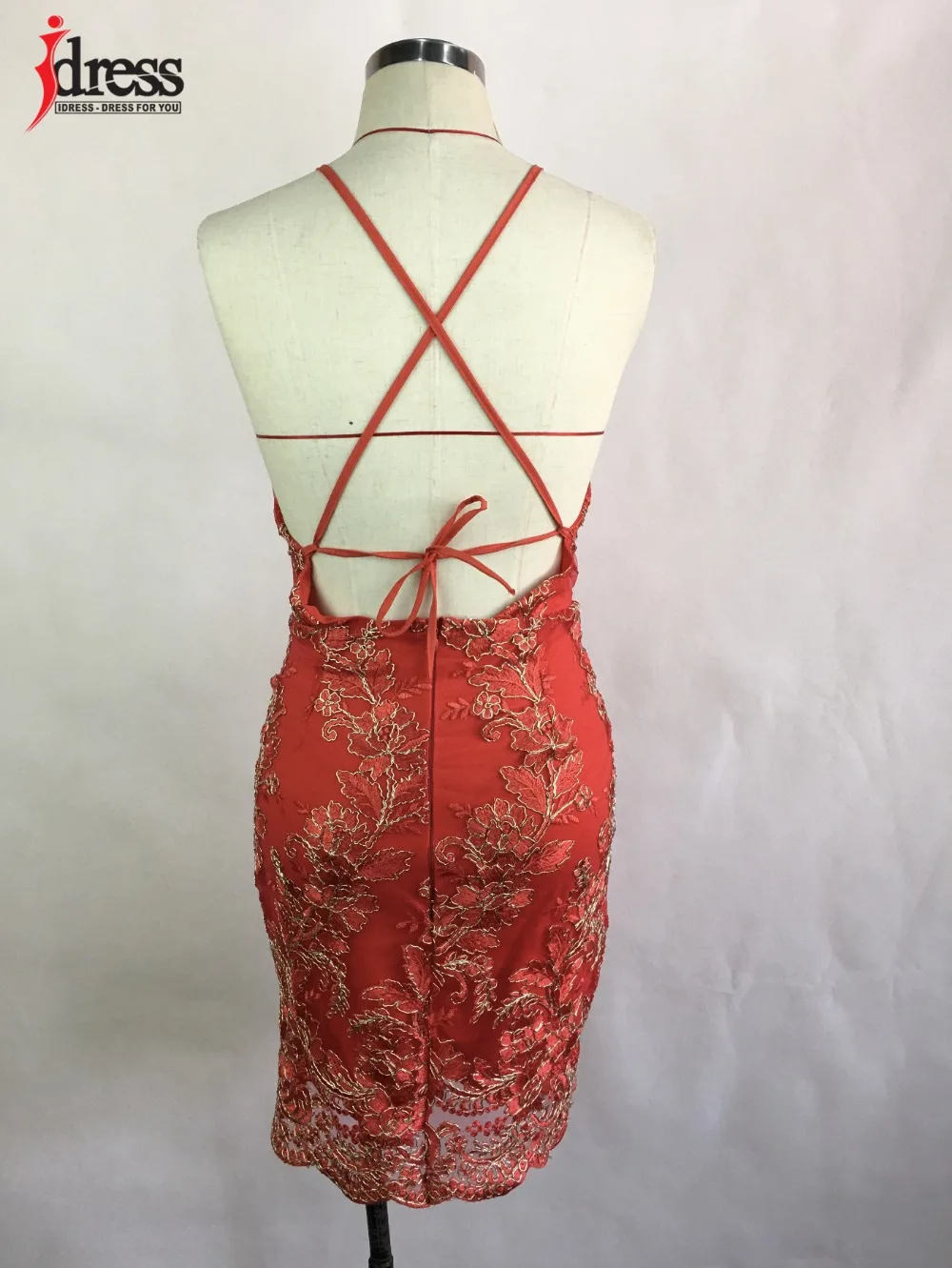 IDress New Arrival Chic Embroidery Celebrity Bodycon Strap Sundress 2017 Sexy Sleeveless Halter Hollow Lace Club HL Dress Party (8)