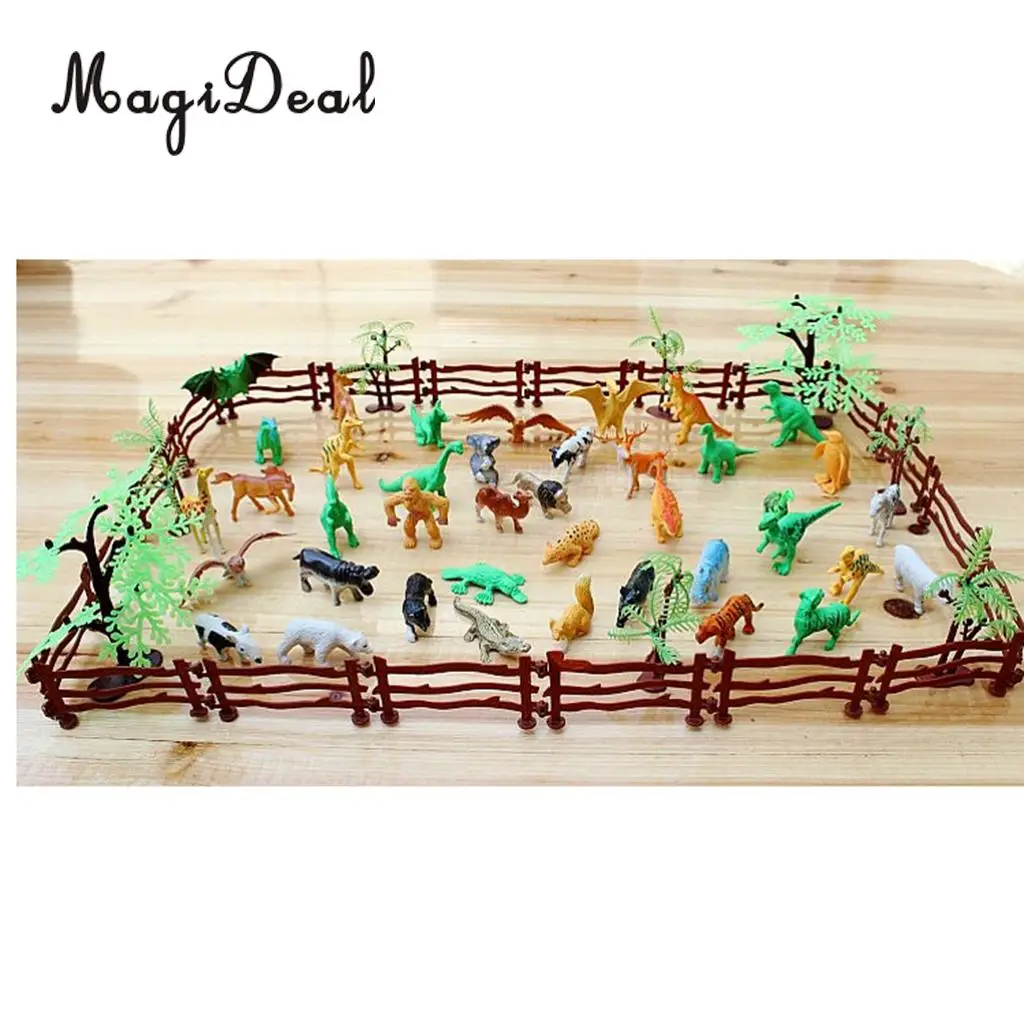 68Pcs/Set Simulation Farm Zoo Animal Model Figure Toy Figurine Collectibles for Kids Children Christmas Gift Home Decoration