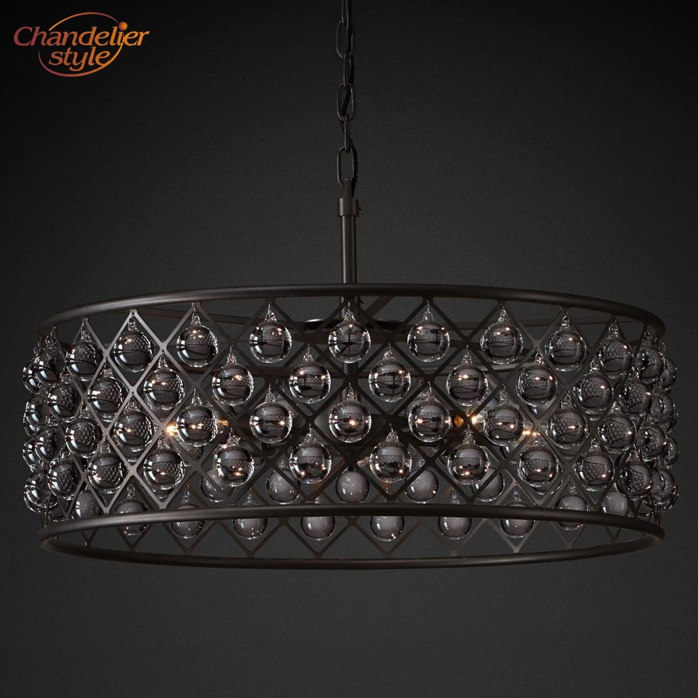 Spencer Round Chandelier Lighting Modern Vintage Crystal Spencer Round Chandelier Lighting