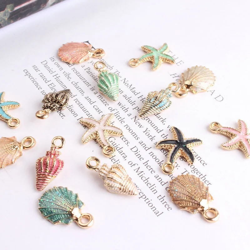100g Craft Supplies Marine Life Seashell Charms Pendants for Jewellery Findings Making Accessory for DIY Necklace Bracelet WM69