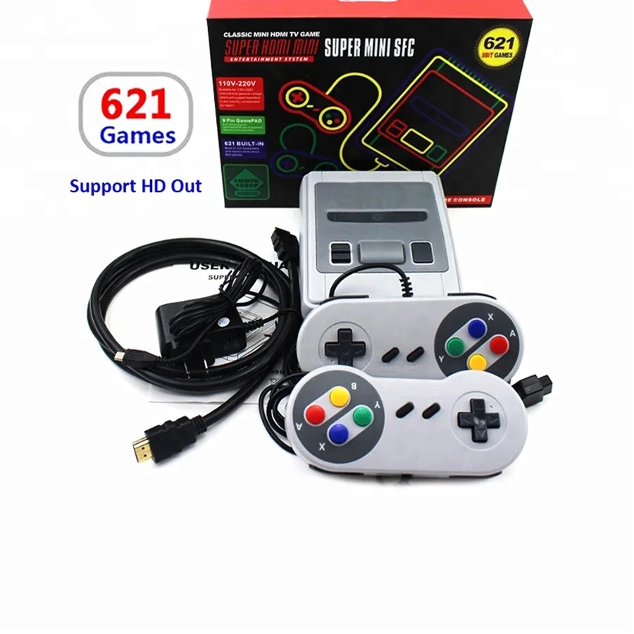 621 games Mini TV Handheld Game Console Video For SNES Games Super Mini  Classic SFC Console with 2 controllers - AliExpress Consumer Electronics