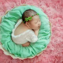 Новая Мода Bbay мохера розовый Кружево ползунки новорожденных мохер полный набор Подставки для фотографий новорожденных Брюки для девочек новорожденных Комбинезоны для девочек