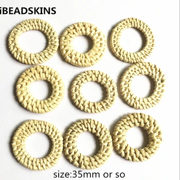 

New arrival! 20pcs/lot 35mm or so Rattan rings-shape charm beads for Jewelry DIY (Design as shown)