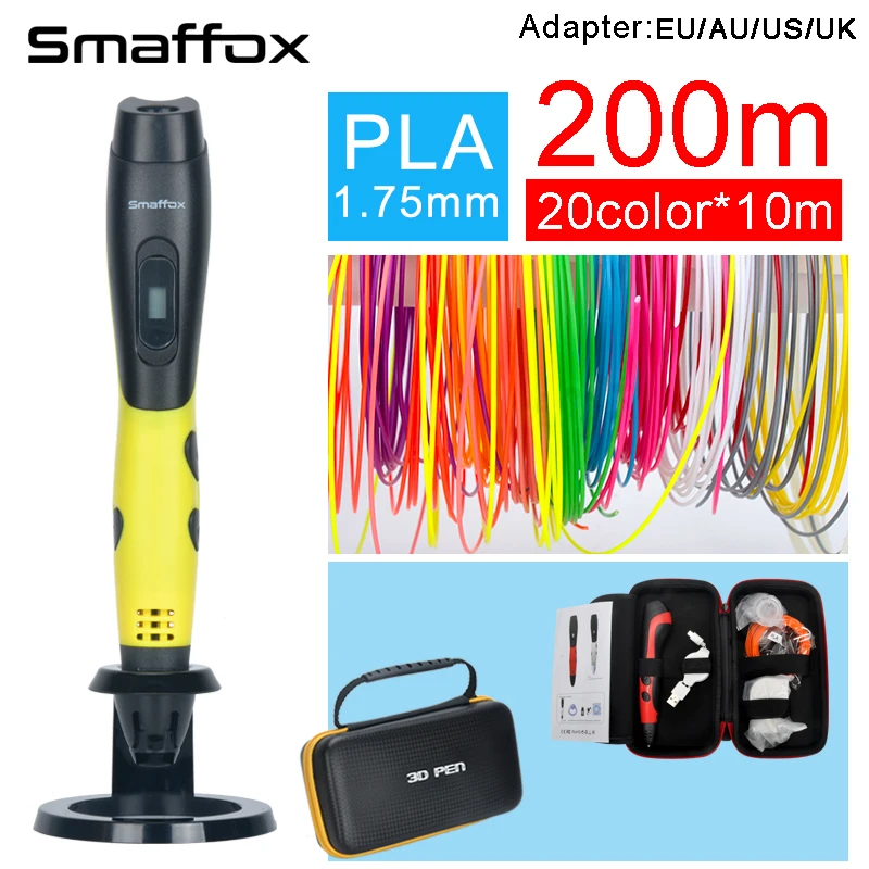 

SMAFFOX 3D pen SMA-04 200meter ABS filament 3D printing pens with oled display four color kid diy drawing tool molding pen 3D