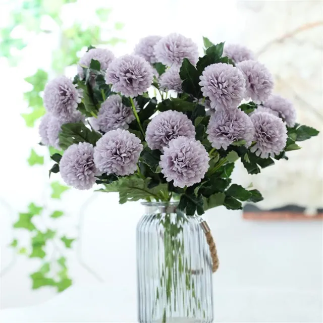 Fake Round Chrysanthemum (3 heads/piece) 16.54" Length