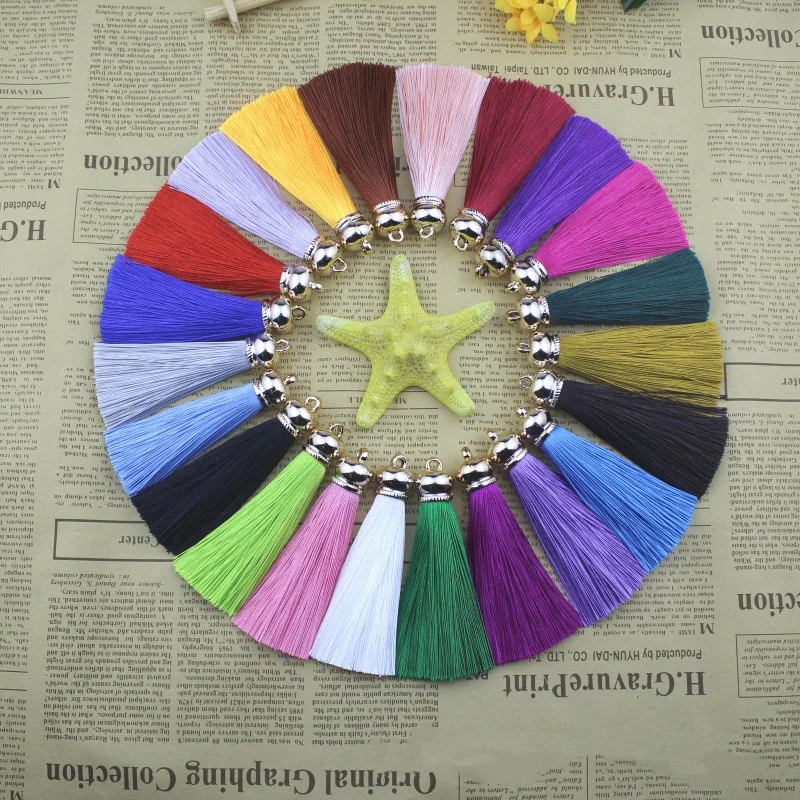 

10pcs New Silk Satin Tassel For Keychain Cellphone Straps Garment 8cm Tassels Diy Fringe Earrings Sewing & Fabric Home Textile