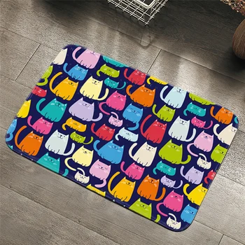 

Nordic Style cartoon cat Bathroom Floor Mats Toilet Rugs cute ice cream Kitchen Area Rug Pads Absorbent Front Door hippies Mats