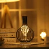 Creative Iron Minimalist Hollow Table Lamps Warm Light Vintage Copper Wire Lantern Bedroom Bedside Desk Light For Home Decor ► Photo 3/6