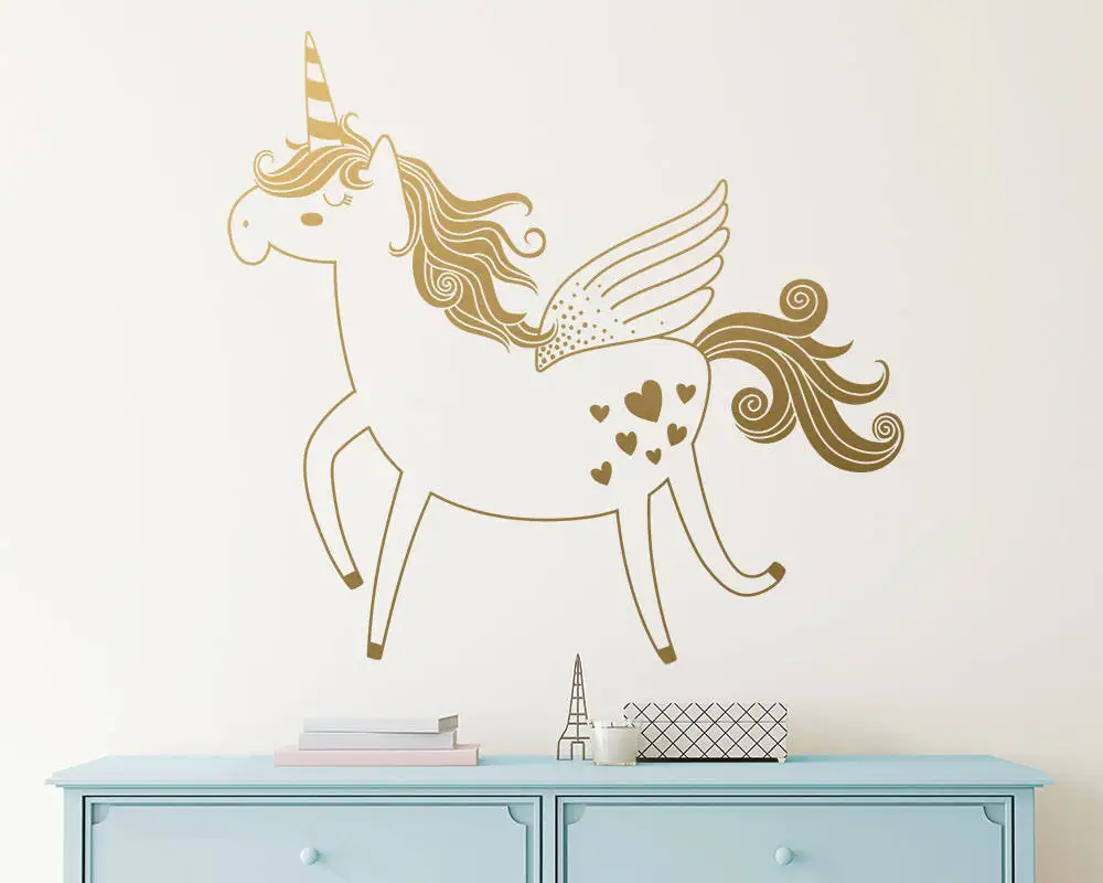 Unicorn Wall Decal Vinyl Wall Decal for girl kids room, Nursery Decal