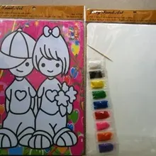 Цветной песок книги по искусству 50 шт./лот, magic Набор для рисования из песка для детей