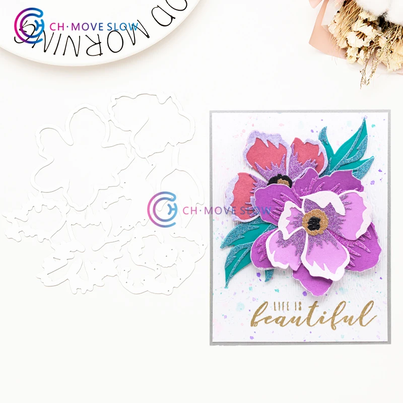 

CH Peony Dream 3D Stencil Metal Cutting Dies For Scrapbooking Practice Hands-on DIY Album Decor Card Craft Die
