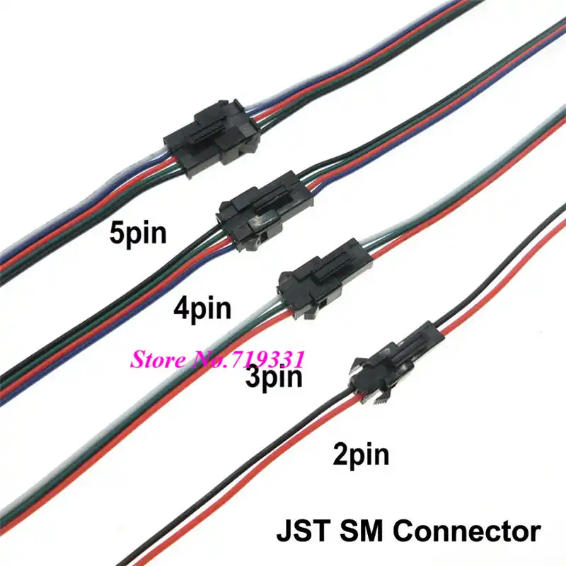 2.54mm SM 2-Pin Cable Connector Plug Male And Female For LED Strip Light Lamps
