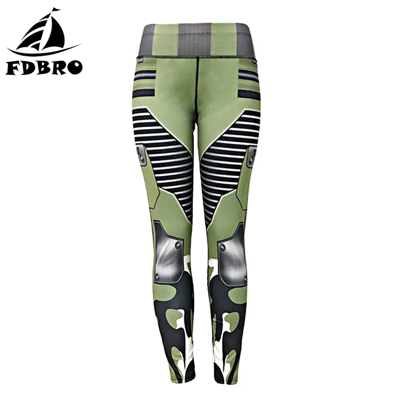 

FDBRO Camouflage Printed Women Fitness Workout Push Up Yoga Pants Elastic Slimming Gym Jogging Running Sports Leggings