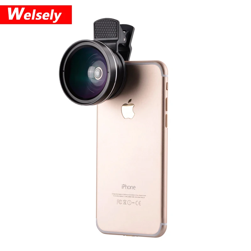 Welsely 2 in 1 Mobile Phone HD Camera Lens Kit Clip Lenses 0.45X Wide