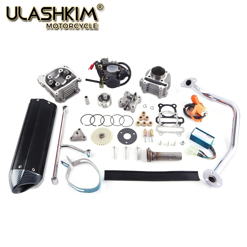 GY6 50 80 100 137QMA QMB139 4 тактный комплект цилиндров головка гоночного выхлопного CDI