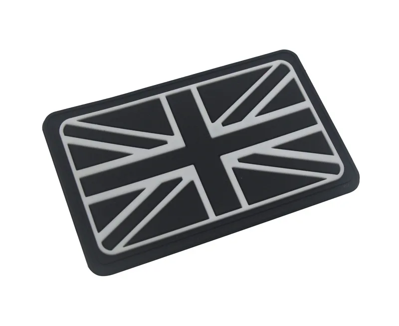 Юнион Джек Британский флаг 3D ПВХ патч черный синий черный/белый крюк патч значок - Цвет: as picture3