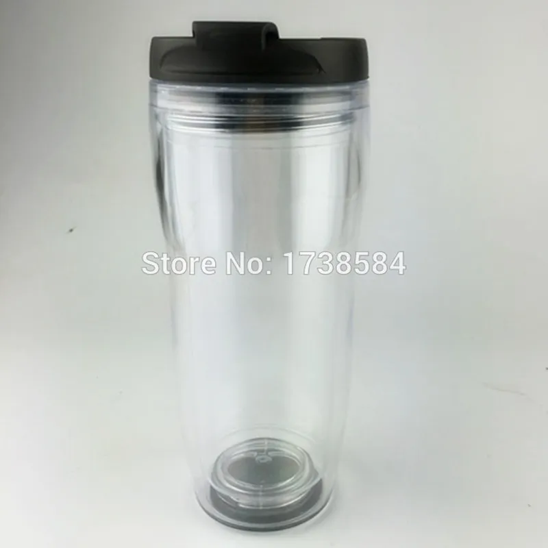 double wall clear plastic bottle with promotion paper insert,clear