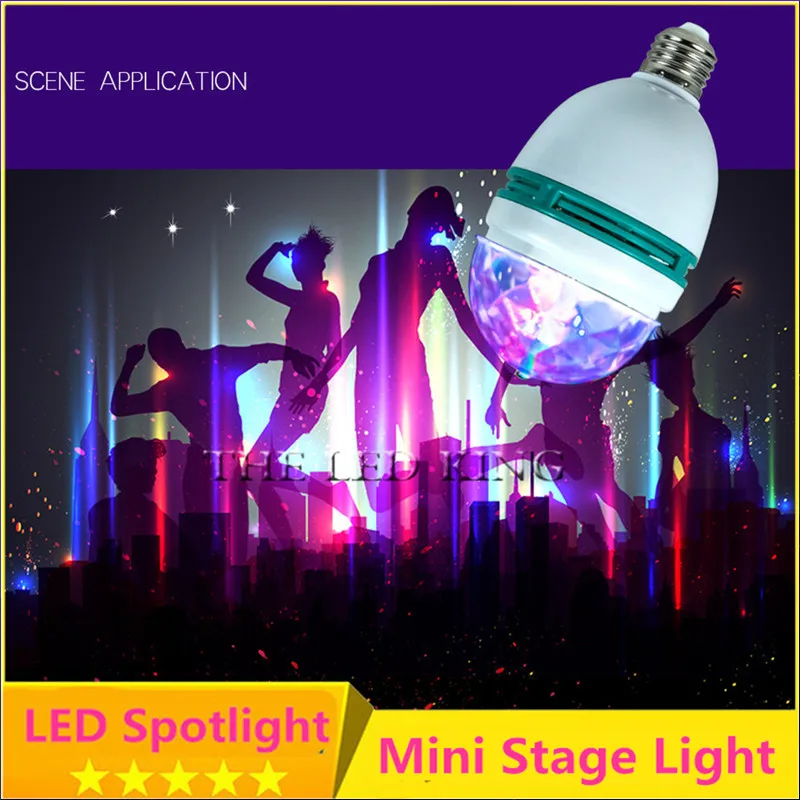 E27 9W LED Stage Lamps Auto Rotating RGB projector Crystal Magic Ball