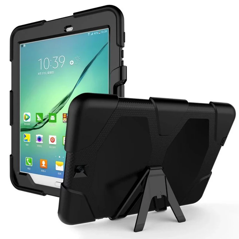 

New Dual Layers PC+TPU Tablet PC Cases with Kickstand for Samsung Galaxy S2 9.7 T810/T815C the Front Panel with Protection Film