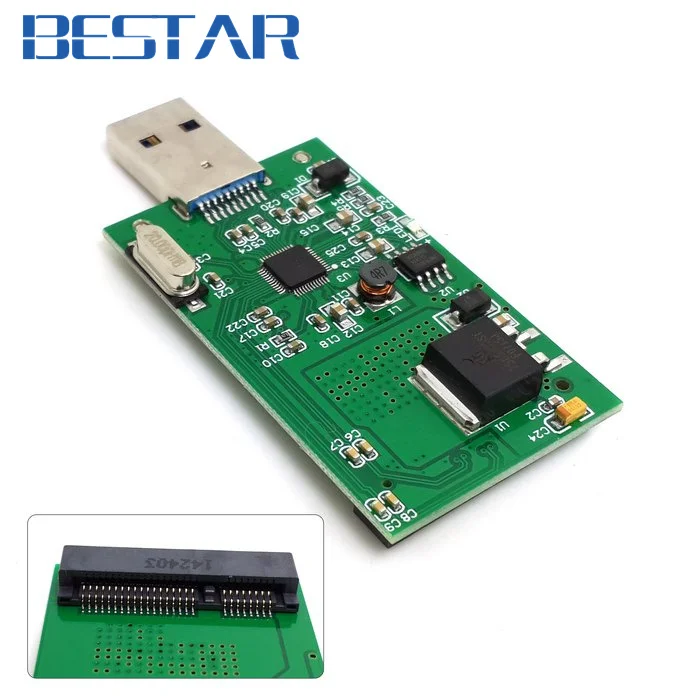 Mini pcie pci express PCI E mSATA к USB 3 0 USB3.0 Внешний SSD PCBA конвейер адаптер карта без чехла|msata