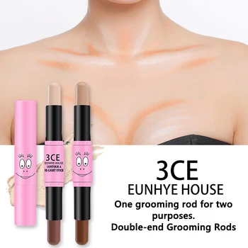 

3CE EUNHYE HOUSE 2 In 1 Contour Stick Double-ended Bronzer Contouring Highlighter Concealer 3D Face Pincel Full Cover Maquiagem