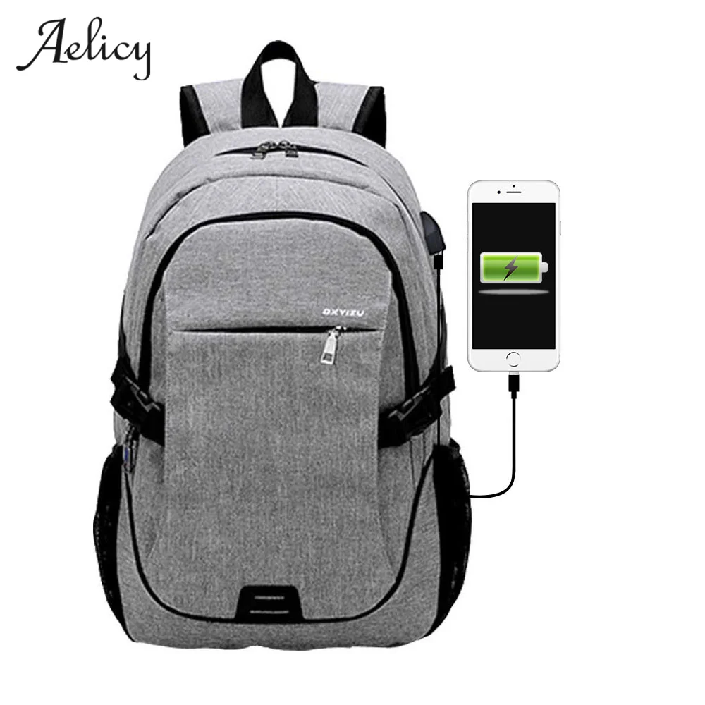 Многофункциональный рюкзак Aelicy унисекс с USB зарядкой для ноутбука сумка мужчин и