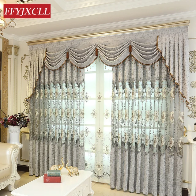 Home Custom Made Europe Luxury Chenille Embroidered Tulle Window Home Custom Made Europe Luxury Chenille Embroidered Tulle Window Curtains For Living Room Bedroom D
