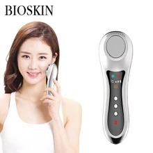 BIOSKIN Anion Sonic Hot Cold Face Massager Beauty Skin Care Vibration Anti-aging Firming Anti-wrinkle Spa Machine Rechargeable sonic hot cold vibrating massager hammer usb beauty machine face lifting skin tightening wrinkle remover anti aging apparatus
