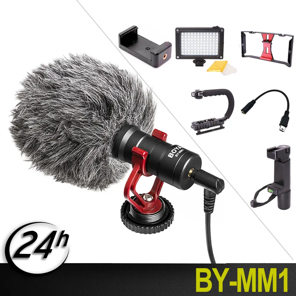 

BOYA BY-MM1 DSLR MIC Video camera Microphone Mic for Canon Nikon Sony iPhone HuaWei Smartphone DSLR Smooth Q 4 Feiyu