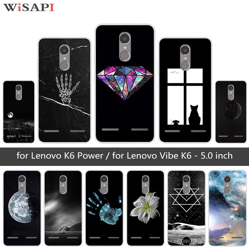 Чехлы для Lenovo K6 Silcone Vibe Power чехлы 5 0 &quot роскошный ТПУ мягкий чехол телефонов Moon |