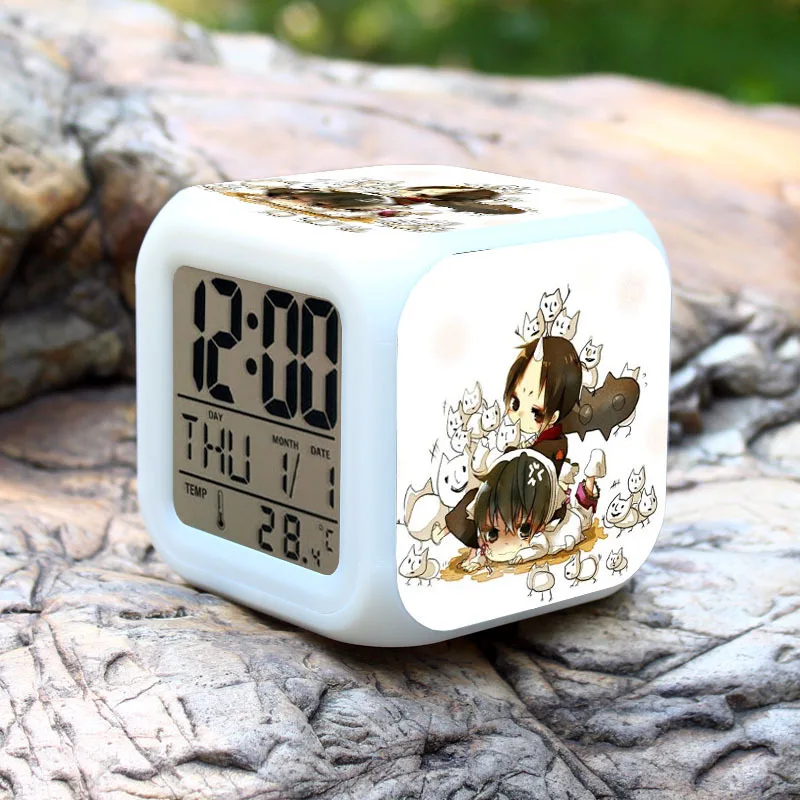 Animation cartoon alarm clock the cold surrounding rodgersia colorful LED electronic | Наручные часы