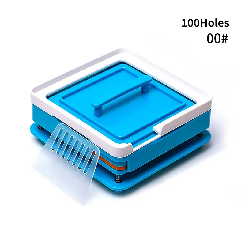 00# синий 100 отверстие пластиковая машина для ручного наполнения капсул руководство капсула доска для наполнителя - Цвет: Смешанный цвет