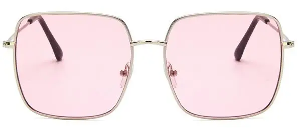 Новые винтажные солнцезащитные очки с квадратной оправой для женщин, солнцезащитные очки больших размеров d для мужчин и женщин, черные солнцезащитные очки UV400 - Цвет линз: 4