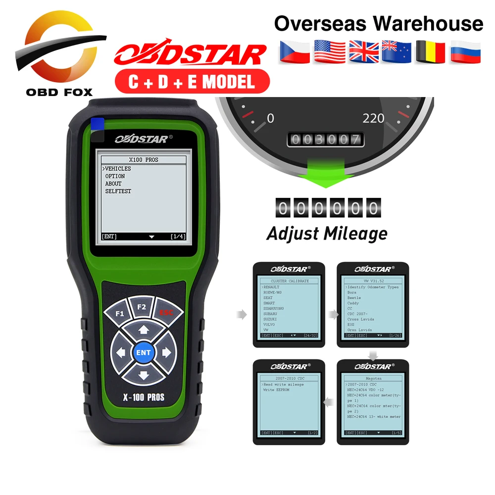 OBDStar X100 PROS C+ D+ E модель OBD2 диагностический инструмент X-100 PROS авто ключ программист одометр коррекция EEPROM адаптер иммобилайзер