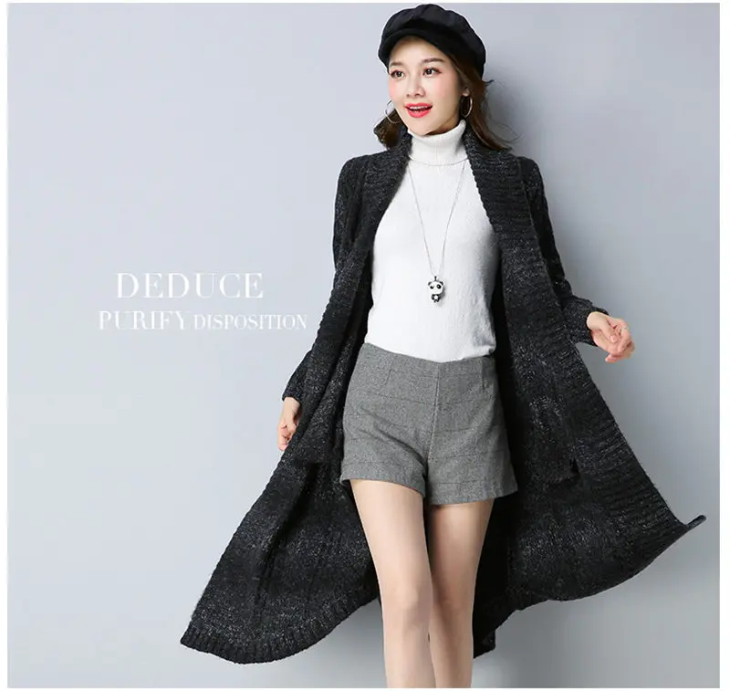 New Autumn Winter Sweater Coat Women Fashion Long Knitted Cardigan Female Large Size Thicken Irregular Sweater Jacket LQ376