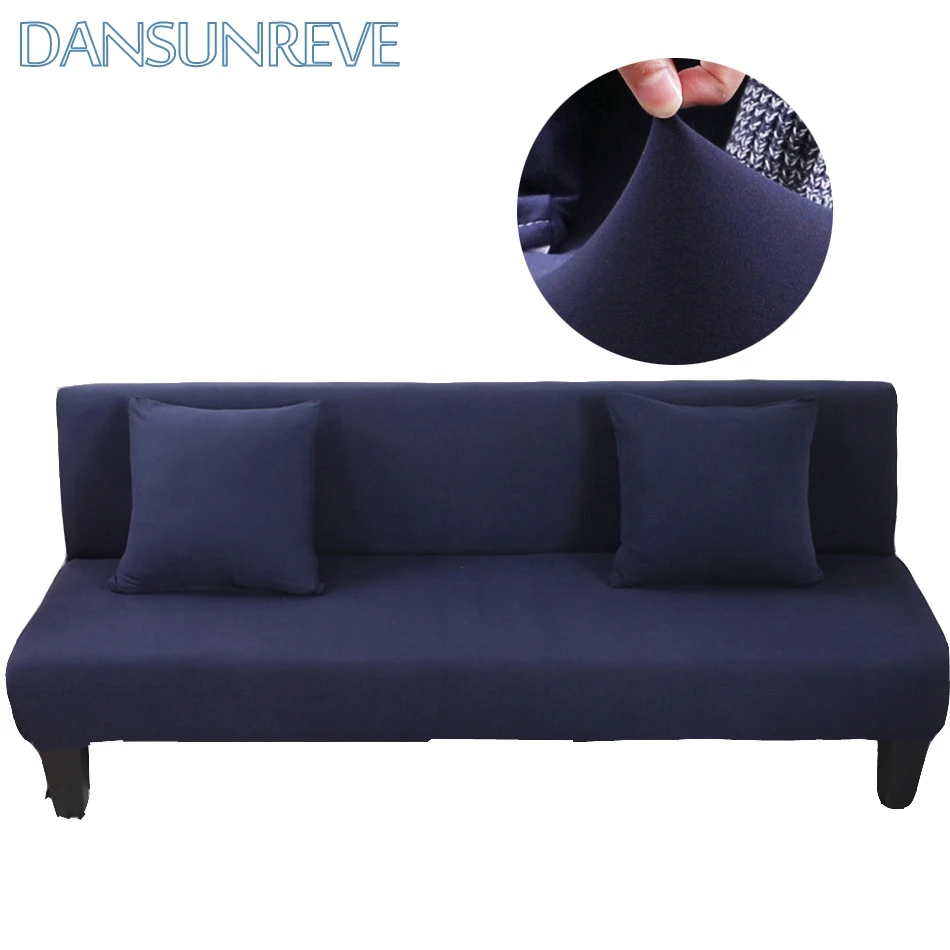 Navy Blue Armless Couch Sofa Bed Covers Flexible Stretch Sofa Bed Cover