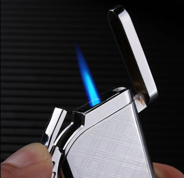 

Metal Gas Lighter Windproof Refillable Adjustable Cigarette Flame Lighter Cigar Butane Torch Lighter Gadgets NO GAS
