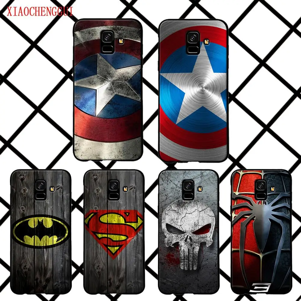 For Samsung Galaxy A6 cover Batman Superman Spiderman black soft silicone A6Plus Mobile Phone Cases |