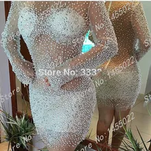 2016 Abendkleider Neue Ankunft Mantel Sexy Kurze Abendkleider Perlen Perlen Langarm Weiß Cocktailkleid Vestidos de Coctel