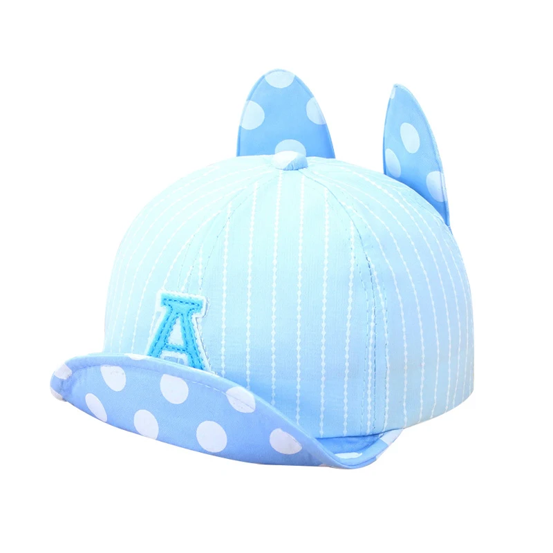 Rabbit Dot Baby Caps With Ears Cute Letter Baby Baseball Caps Boys Girls Sun Caps Striped Fashion Toddler Hat Baby Boys Clothing (3)