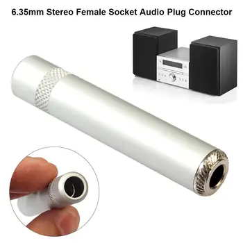 

1PC Microphone Amplifier Adapter 6.35mm Stereo Female Socket 6.5mm Audio Plug New Jack Connector 6.35 mm Microphone Accessories