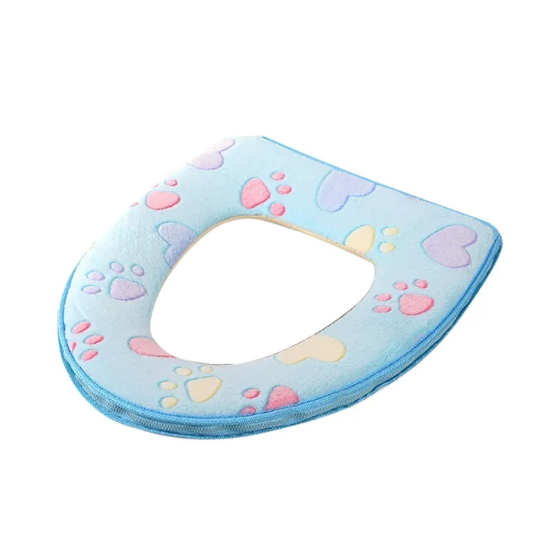 Warm Soft Toilet Cover Seat Lid Top Cover Pad Bathroom Warmer Toilet Seat Cloth Soft Closestool Washable Seat Cover #4d04 (3)