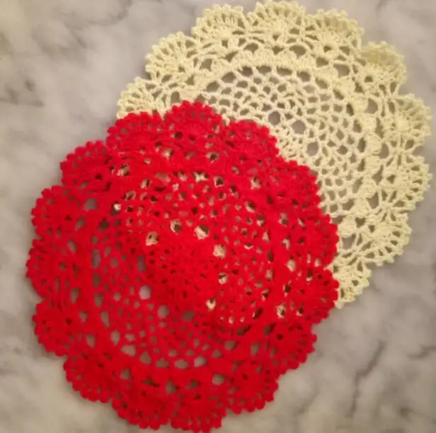 20 см Круглый Винтаж крючком обеденный Doily каминная индивидуальные коврики Рождество Таблица Место стеклянная кружка набор подставок Главная Свадебный декор