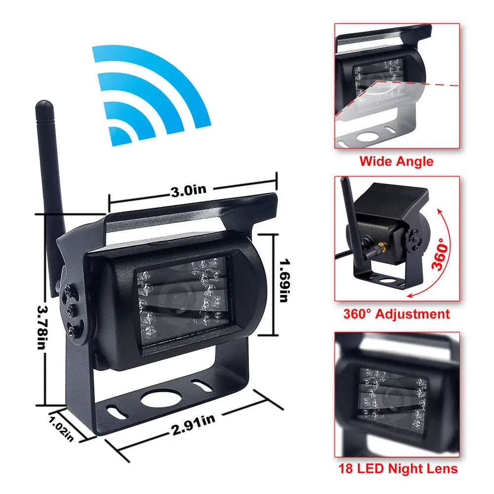 12 V-24 V 2in1 проводной/Беспроводной высокого разрешения заднего вида Системы, " TFT HD ЖК-дисплей автомобильный монитор+ заднего вида в автомобиле Камера для грузовых автомобилей шины прицепа с прицепом