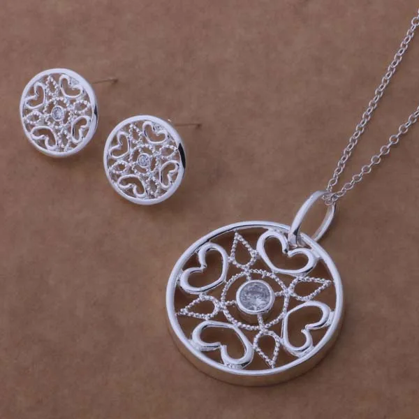 

AS350 Hot 925 sterling silver Jewelry Sets Earring 457 + Necklace 125 /bqgakhna aogajfna