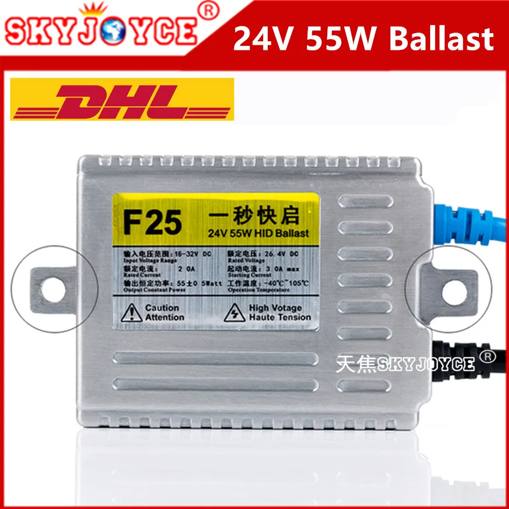 

20X hid ballast 55W xenon ballast 24v for hid xenon kit 6000k h11 h7 24V xenon hid ballast metal slim electronic ballast AC 24V