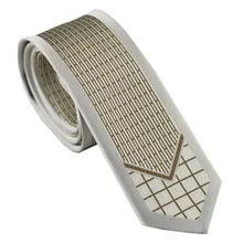 Lammulin галстуки мужские обтягивающие Галстуки Уникальный дизайн границы бежевый с кофе клетка полосатый микрофибры галстук модный тонкий галстук 6 см